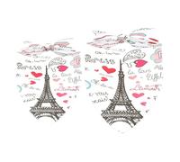 Lot de 2 bandanas pour chien Bonjour Paris - Bavoirs de voyage français pour fille et garçon - Foulard pour chiens de petite, moyenne et grande taille