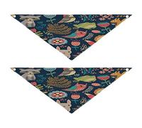 Lot de 2 bandanas pour chien, chat, animal de compagnie, motif cerf, renard, oiseau qui coule pour chien, chat, animal domestique, bavoirs triangulaires lavables, accessoires de vacances pour chiot,