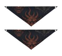 Lot de 2 bandanas pour chien Demons and Bats - Peau douce et légère - Pour festival - 50,8 x 18,8 x 7,6 cm