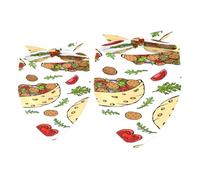 Lot de 2 bandanas pour chien Falafel Pita sains pour nourriture rapide fille garçon écharpe foulard foulard accessoires pour chiens de petite, moyenne et grande taille