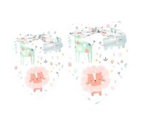 Lot de 2 bandanas pour chien, girafe, chat, éléphant, zoo, fille, garçon, écharpe, foulard, accessoires pour chiens de petite, moyenne et grande taille