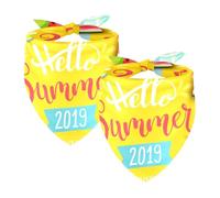 Lot de 2 bandanas pour chien Hello Summer Pastèque Crème glacée Écharpe pour animal domestique Chats Chiens Bavoirs Bandana