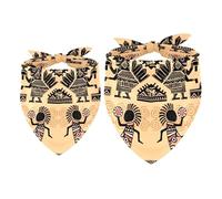 Lot de 2 bandanas pour chien Indiens d'Amérique qui dansent les aborigènes filles garçons filles garçons écharpe foulard accessoires pour chiens de petite, moyenne et grande taille