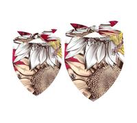 Lot de 2 bandanas pour chien, libellules et abeille sur tournesol pour fille et garçon, écharpe, foulard, accessoires pour chiens de petite, moyenne et grande taille