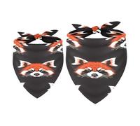 Lot de 2 bandanas pour chien mignon petit panda rouge fille garçon écharpe foulard foulard accessoires pour chiens de petite, moyenne et grande taille