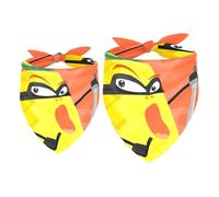 Lot de 2 bandanas pour chien Motif ananas de dessin animé Ninja Fille Garçon Foulard Accessoires pour chiens de petite, moyenne et grande taille