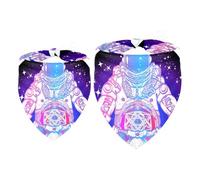 Lot de 2 bandanas pour chien, motif astronaute dans le lotus, pour fille et garçon, écharpe, foulard, accessoires pour chiens de petite, moyenne et grande taille