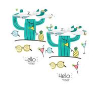 Lot de 2 bandanas pour chien Motif cactus Hello Summer