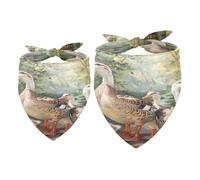 Lot de 2 bandanas pour chien - Motif canards sauvages - Accessoires pour chiens de petite, moyenne et grande taille
