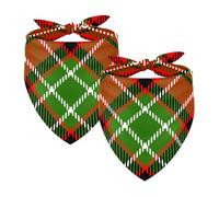 Lot de 2 bandanas pour chien Motif écossais Rouge