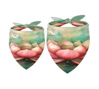 Lot de 2 bandanas pour chien, motif fleur de lotus, bavoirs, écharpes pour chiens de petite, moyenne et grande taille