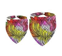 Lot de 2 bandanas pour chien, motif fleur de lotus, mandalas pour filles et garçons, écharpes pour chiens de petite, moyenne et grande taille