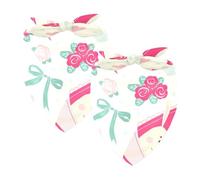 Lot de 2 bandanas pour chien, motif fleurs rouges, lapins, écharpes, foulards, chats, chiens