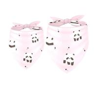 Lot de 2 bandanas pour chien, motif panda avec étoile pour fille, garçon, écharpe, foulard, accessoires pour chiens de petite, moyenne et grande taille