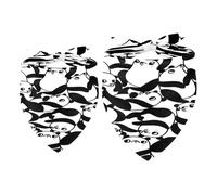 Lot de 2 bandanas pour chien, motif panda avec joues roses pour fille et garçon, écharpe, foulard, accessoires pour chiens de petite, moyenne et grande taille