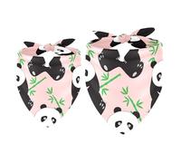 Lot de 2 bandanas pour chien - Motif panda mignon - Accessoires pour chiens de petite, moyenne et grande taille