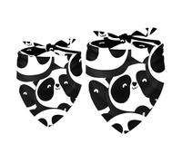 Lot de 2 bandanas pour chien - Motif panda mignon - Accessoires pour chiens de petite, moyenne et grande taille