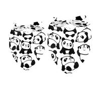 Lot de 2 bandanas pour chien - Motif panda mignon - Pour filles et garçons - Accessoires pour chiens de petite, moyenne et grande taille