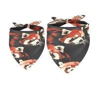 Lot de 2 bandanas pour chien - Motif panda rouge - Accessoires pour chiens de petite, moyenne et grande taille