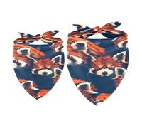 Lot de 2 bandanas pour chien - Motif panda rouge - Accessoires pour chiens de petite, moyenne et grande taille