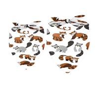 Lot de 2 bandanas pour chien - Motif panda rouge et raton laveur - Accessoires pour chiens de petite, moyenne et grande taille