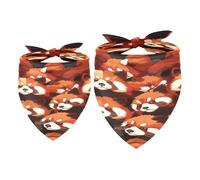 Lot de 2 bandanas pour chien, motif panda, rouge, fille, garçon, écharpe, foulard, accessoires pour chiens de petite, moyenne et grande taille