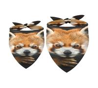 Lot de 2 bandanas pour chien motif panda rouge mignon fille garçon écharpe foulard foulard accessoires pour chiens de petite, moyenne et grande taille