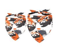 Lot de 2 bandanas pour chien - Motif panda rouge - Pour petits, moyens et grands chiens