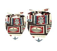 Lot de 2 bandanas pour chien Motif Union Jack Big Ben London pour fille et garçon de petite, moyenne et grande taille