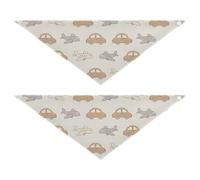 Lot de 2 bandanas pour chien Motif voitures et avions Taille L