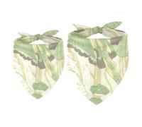 Lot de 2 bandanas pour chien, oiseau dans l'étang lotus pour fille et garçon, écharpe, foulard, accessoires pour chiens de petite, moyenne et grande taille