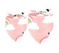 Lot de 2 bandanas pour chien Panda avec pois arc-en-ciel pour fille et garçon, écharpe, foulard, accessoires pour chiens de petite, moyenne et grande taille