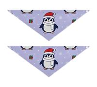 Lot de 2 bandanas pour chien pingouins mignons résistants à l'usure et lot de 2 pour un cadeau pour les animaux de compagnie qui veulent s'habiller jusqu'à 50,8 x 17,8 cm, 7,6 cm