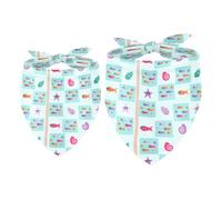 Lot de 2 bandanas pour chien, poissons, escargots, conque, filles et garçons, écharpes pour chiens de petite, moyenne et grande taille
