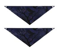 Lot de 2 bandanas pour chien Ravens Moons and Dark Trees - Accessoires de mode pour animaux de compagnie à différentes étapes - 50,8 x 17,8 x 7,6 cm