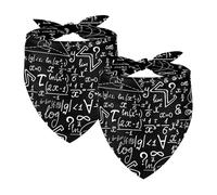 Lot de 2 bandanas pour chien, sciences mathématiques, monde mathématique, animal domestique, foulards, foulards, chats, chiens, bavoirs bandana
