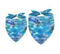 Lot de 2 bandanas pour chien, tortues, nagent dans l'océan pour fille et garçon, écharpe, foulard, accessoires pour chiens de petite, moyenne et grande taille