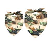 Lot de 2 bandanas pour chien, tracteurs et cultures pour fille et garçon, écharpe, foulard, accessoires pour chiens de petite, moyenne et grande taille