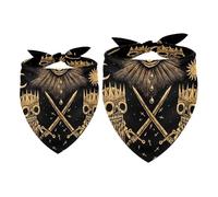 Lot de 2 bandanas pour chien War of Skeleton Kings Fille Garçon Foulard Accessoires pour chiens de petite, moyenne et grande taille Chiot Chat animal domestique
