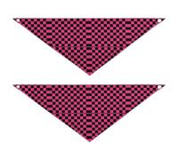 Lot de 2 bandanas réglables à carreaux américains violets et noirs pour chiens et chats