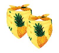 Lot de 2 bandanas réglables pour chiens et chats de petite, moyenne et grande taille, fruits d'été, jaune