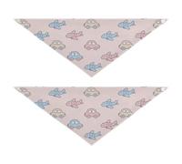 Lot de 2 bandanas roses pour chien Motif voitures et avions Taille L