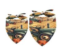 Lot de 2 bandanas tracteurs à la ferme et cultures pour fille et garçon, écharpe, foulard, accessoires pour chiens de petite, moyenne et grande taille