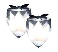 Lot de 2 bandanas triangulaires réglables pour chiens de petite, moyenne et grande taille, motif lotus blanc