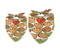 Lot de 2 bandanas végétariens pour chien, falafel, citron, tomate, fille, garçon, écharpe, foulard, accessoires pour chiens de petite, moyenne et grande taille, chiot, chat