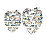 Lot de 2 bandanas vintage Train on Railroad Fille Garçon Foulard pour chiens de petite, moyenne et grande taille