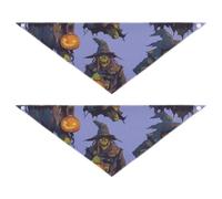 Lot de 2 bandanas Zombies avec citrouilles pour chien - Accessoires de mode pour festival - Déguisement d'animaux de compagnie à différentes étapes - 76,2 x 30,5 cm