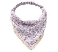 Lot de 2 bandeaux à cheveux pour femme - Bandeaux floraux - Triangle - Bandana doux - Élastique - Pour le yoga, le sport - Accessoire de tête pour femme et fille - Violet