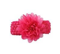 Lot de 2 bandeaux à fleurs pour bébé - En mousseline de soie - Pour nouveau-né - Pour baptême, fête, mariage, photographie - Rouge rose