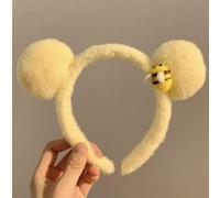 Lot de 2 bandeaux à oreilles d'ours en peluche douce avec décoration d'abeille, pour le quotidien, le camping, les festivals, les rendez-vous